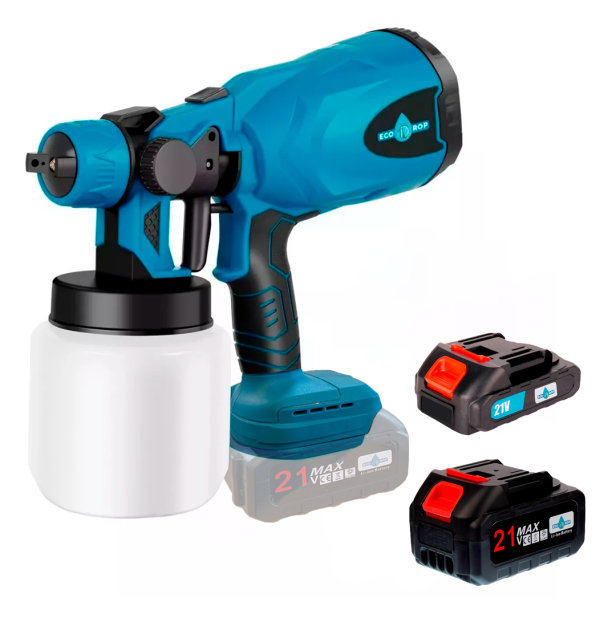 Pistola De Pintura Inalámbrica + 2 Baterías Ecodrop Premium
