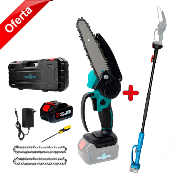 Combo Mini Motosierra A Batería + Brazo Extensible Ecodrop
