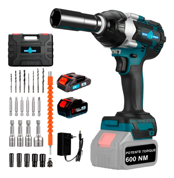 Llave De Impacto Atornillador 2 Bat. Potente Ecodrop Premium