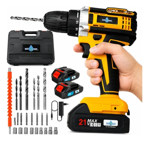 Taladro Percutor Atornillador 2 Baterías Ecodrop MAX