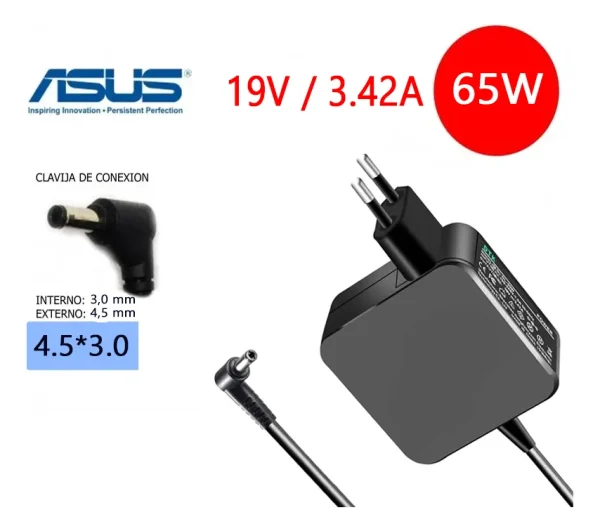 Cargador Notebook Compatible Para Asus 4,5*3,0 65w 3,42A